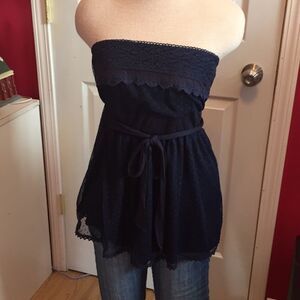 Bella D strapless lace top sz M